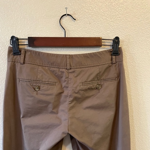 Theory Luke Stretch Cotton Cropped Dark Brown Pants - Picture 4 of 15